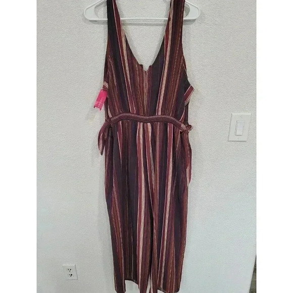 Xhilaration striped wide leg‎ romper size xl #9 - Picture 3 of 3